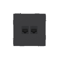 Компьютерная розетка RJ-45 без шторки, кат.6А двойная, KANT, черный уголь DKC 7012674