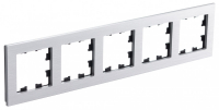 ATLASDESIGN NATURE рамка пятипостовая, МЕТАЛЛ СЕРЕБРО Systeme Electric ATN312105