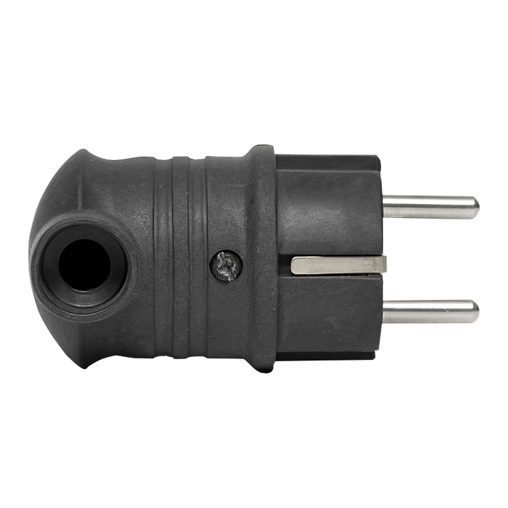 Вилка угловая каучуковая 230В 2P+PE 16A IP44 DIY EKF RPS-017-16-230-44-r