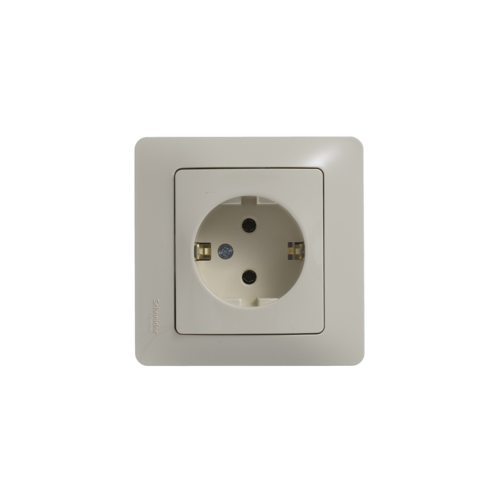 GLOSSA Розетка с заземлением в сборе бежевая Systeme Electric GSL000242