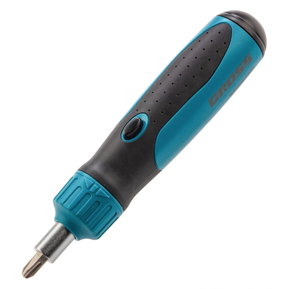 Отвертка-реверс + механизм SmartPush + биты, 12 пред., PH + SL + Torx, S2, 2к рукоятка GROSS 11611