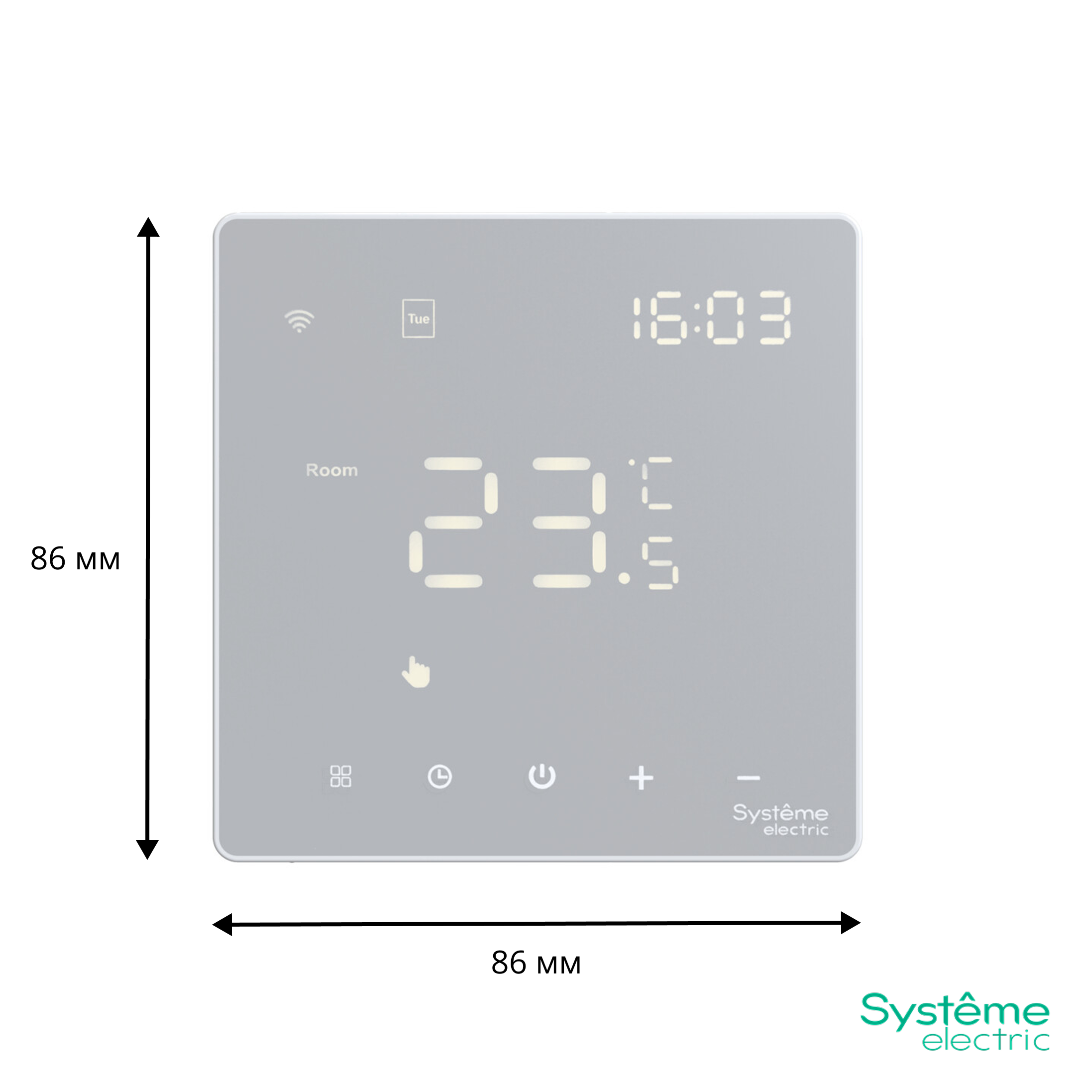 ARTGALLERY ТЕРМОСТАТ программируемый с Wi-Fi для электрического теплого пола, 16 А, моноблочный, БЕЛЫЙ Systeme Electric GAL000138