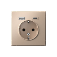 ARTGALLERY розетка 16А с 2 USB A+C, 5В/2,4А/3,0А, 2х5В/1,5А, механизм, песочный Systeme Electric GAL001232