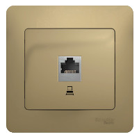 GLOSSA Розетка компьютерная RJ45 категория 5е в рамку титан Systeme Electric GSL000481K