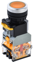 Кнопка D8-11D d=22мм 1з+1р с подсветкой желтая IEK BBT30-11D-3-12-K05