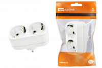 Блок на 2 гнезда 2П+З плоский 16А 250B TDM ELECTRIC SQ1806-0026