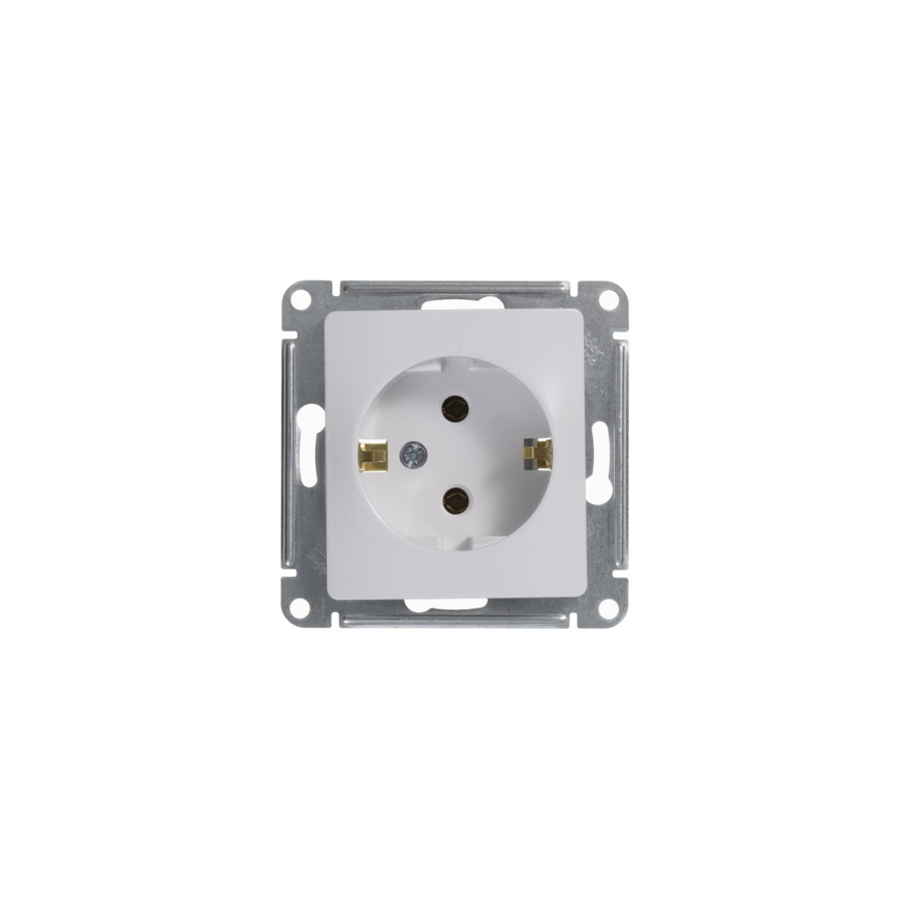 GLOSSA Розетка с заземлением в рамку белая Systeme Electric GSL000143