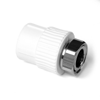 Муфта комбинированная 20x1/2' с накидной гайкой полипропиленовая PPR белый PRO AQUA PA29008