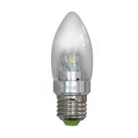 Лампа светодиодная LED 3.5вт Е27 теплая (свеча) хром FERON LB-70 6LED 25272