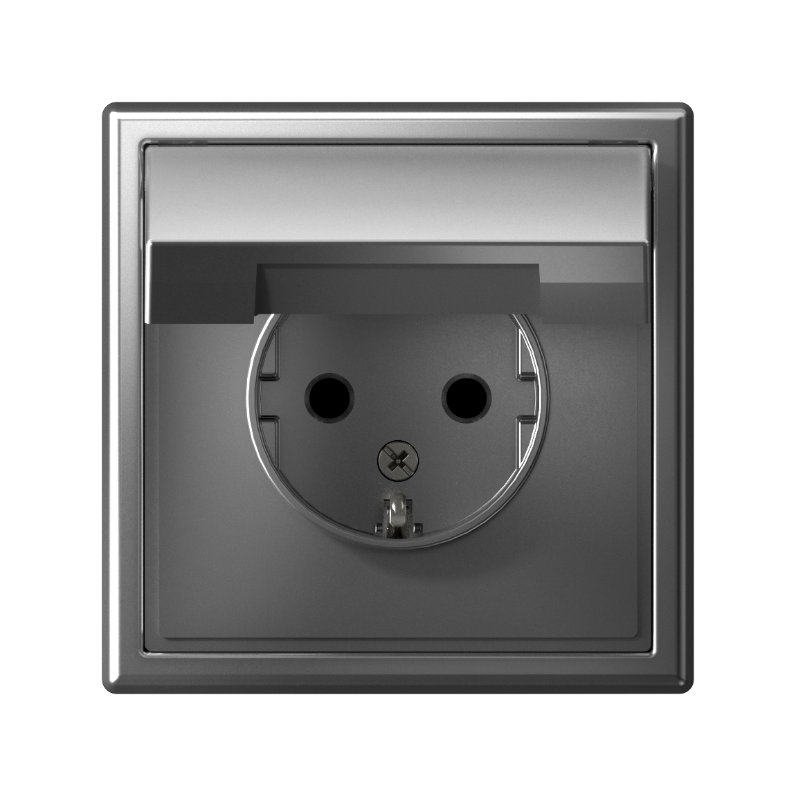 ARTGALLERY розетка с заземл. со шторк. с крышкой, 16А, IP20, механизм, сталь Systeme Electric GAL000946