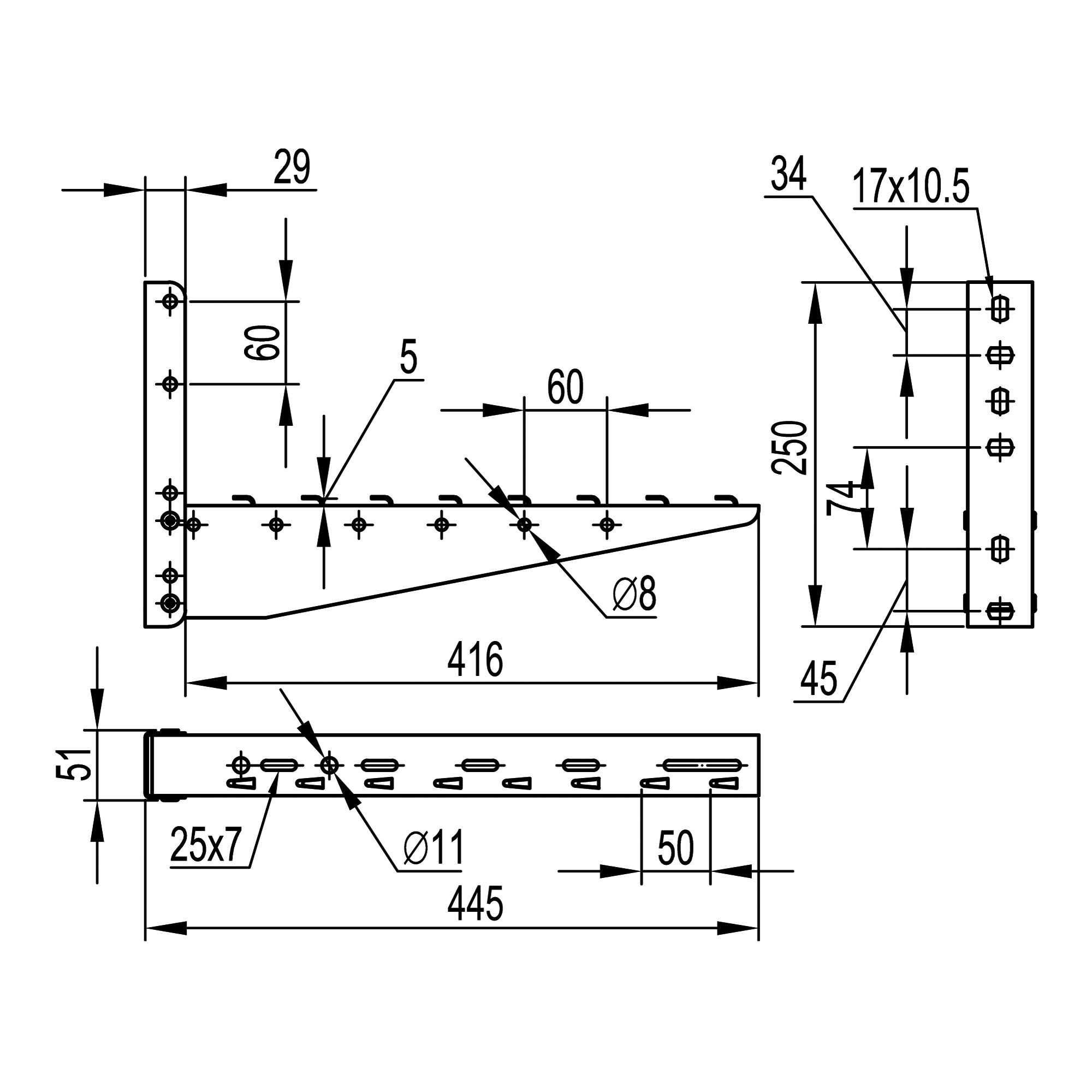 Консоль с опорой ML основание 400 DKC FC33833