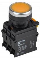 Кнопка с подсветкой d=22мм 1NO+1NC жёлтая MASTER IEK MI-BT60-11D-3-12-K05