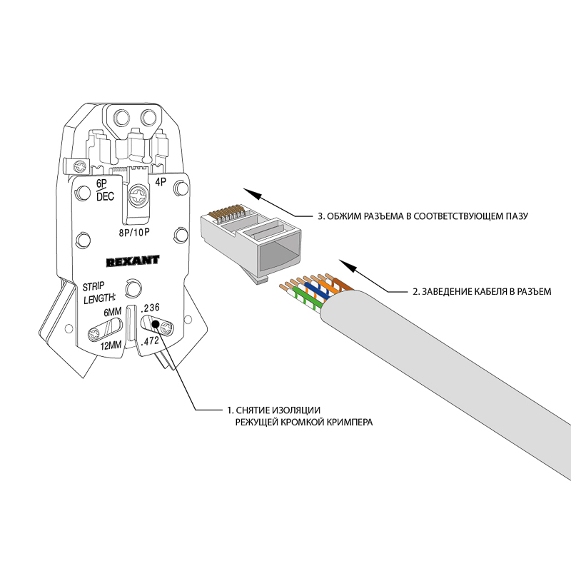 Джек RJ-45 8P8C CAT 5e Эконом PROCONNECT REXANT 05-1021-6