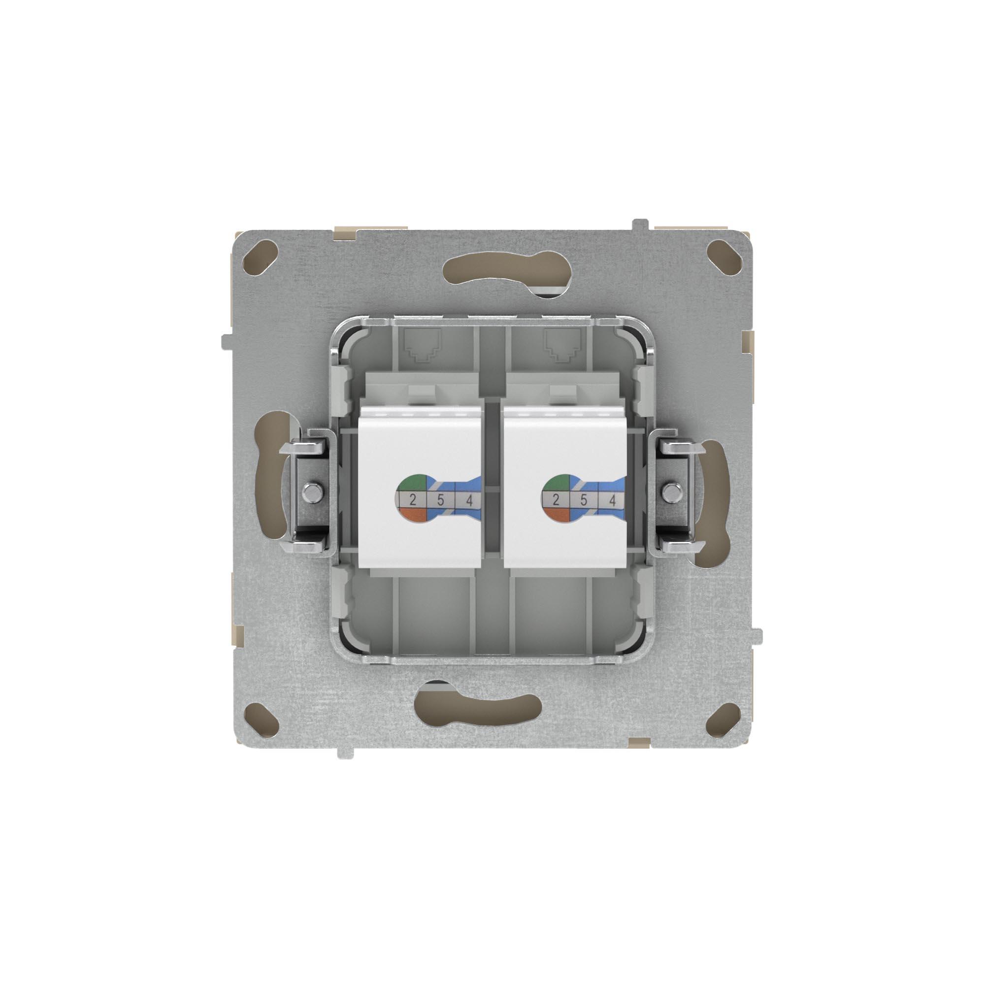 Компьютерная розетка RJ-45 без шторки, кат.5е двойная, KANT, ванильный марципан DKC 7015664