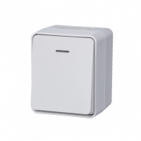 AtlasDesign Profi54 выключатель одноклавишный с подсветкой IP54 10 АХ, БЕЛЫЙ, Россия Systeme Electric ATN540113
