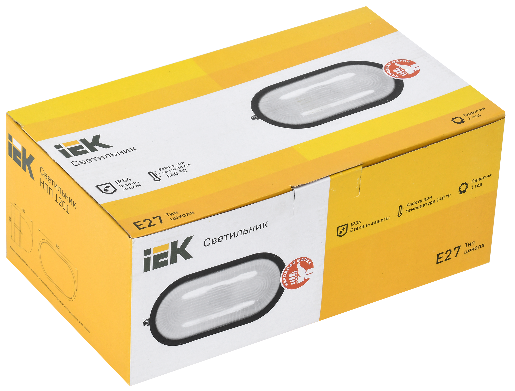 Светильник НПП1201 белый/овал 100Вт IP54 IEK LNPP0-1201-1-100-K01