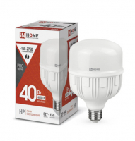 Лампа светодиодная LED-HP-PRO 40Вт 230В Е27 с адаптером E40 4000К 3800Лм IN HOME IN-HOME 4690612031095