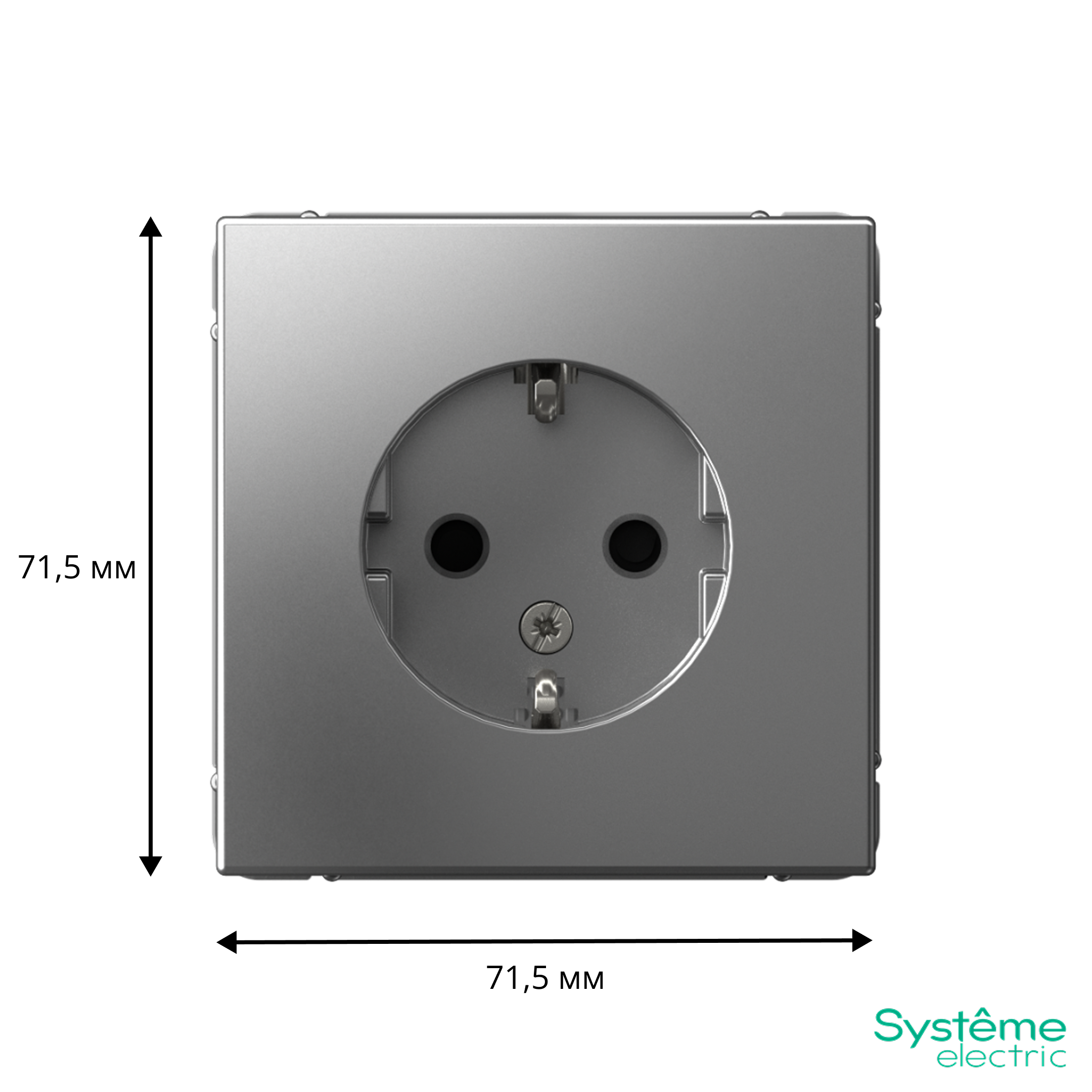 ARTGALLERY розетка с заземлением со шторками, 16А, механизм, сталь Systeme Electric GAL000945