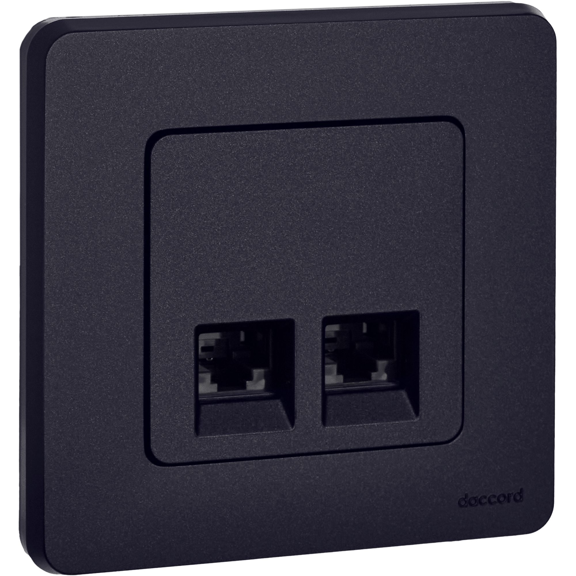 Розетка компьютерная двойная RJ45 категория 6 UTP антрацит INSPIRIA IEK 673843