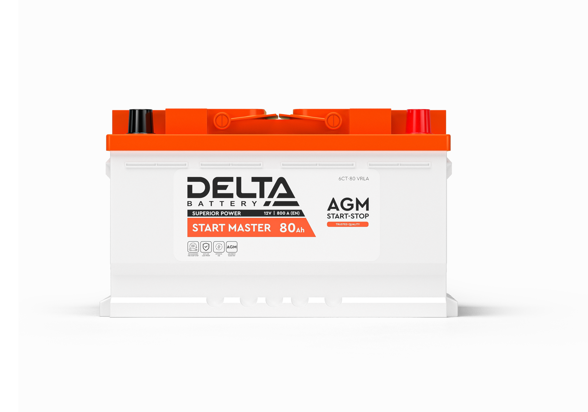 Аккумулятор автомобильный 12В 80Ач Delta для транспорта DELTA START MASTER 80 Ah AGM 3401010420002