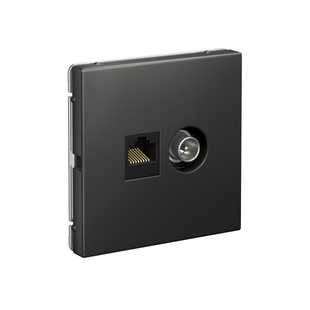 ARTGALLERY розетка двойная ТВ + компьютерная RJ45, кат. 5Е, базальт Systeme Electric GAL001489