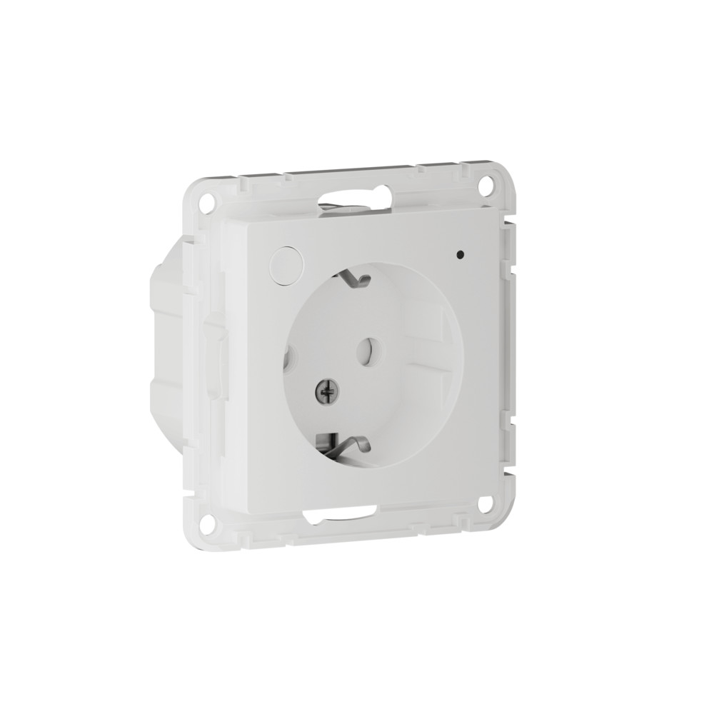 ATLASDESIGN SMART РОЗЕТКА с заземл., со шт., Zigbee, L+N, 16А, мех., БЕЛЫЙ Systeme Electric ATN000145Z