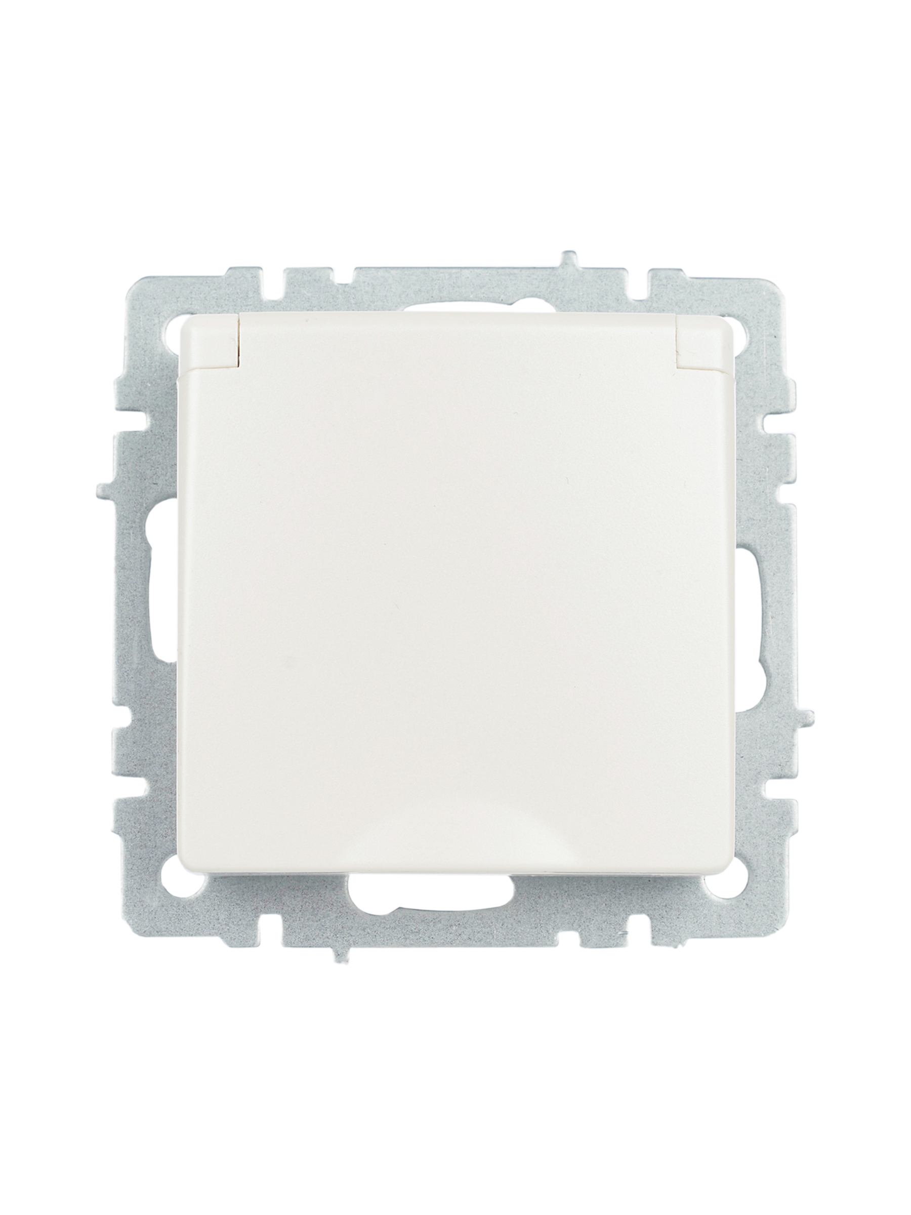BRITE Розетка с заземлением с защитными шторками и крышкой 16А IP20 РСбш10-3-БрЖ жемчуг IEK BR-R16-16-K36
