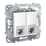 UNICA Розетка телефонная 2хRJ11 в рамку белая 4 контакта Schneider Electric MGU5.9090.18ZD