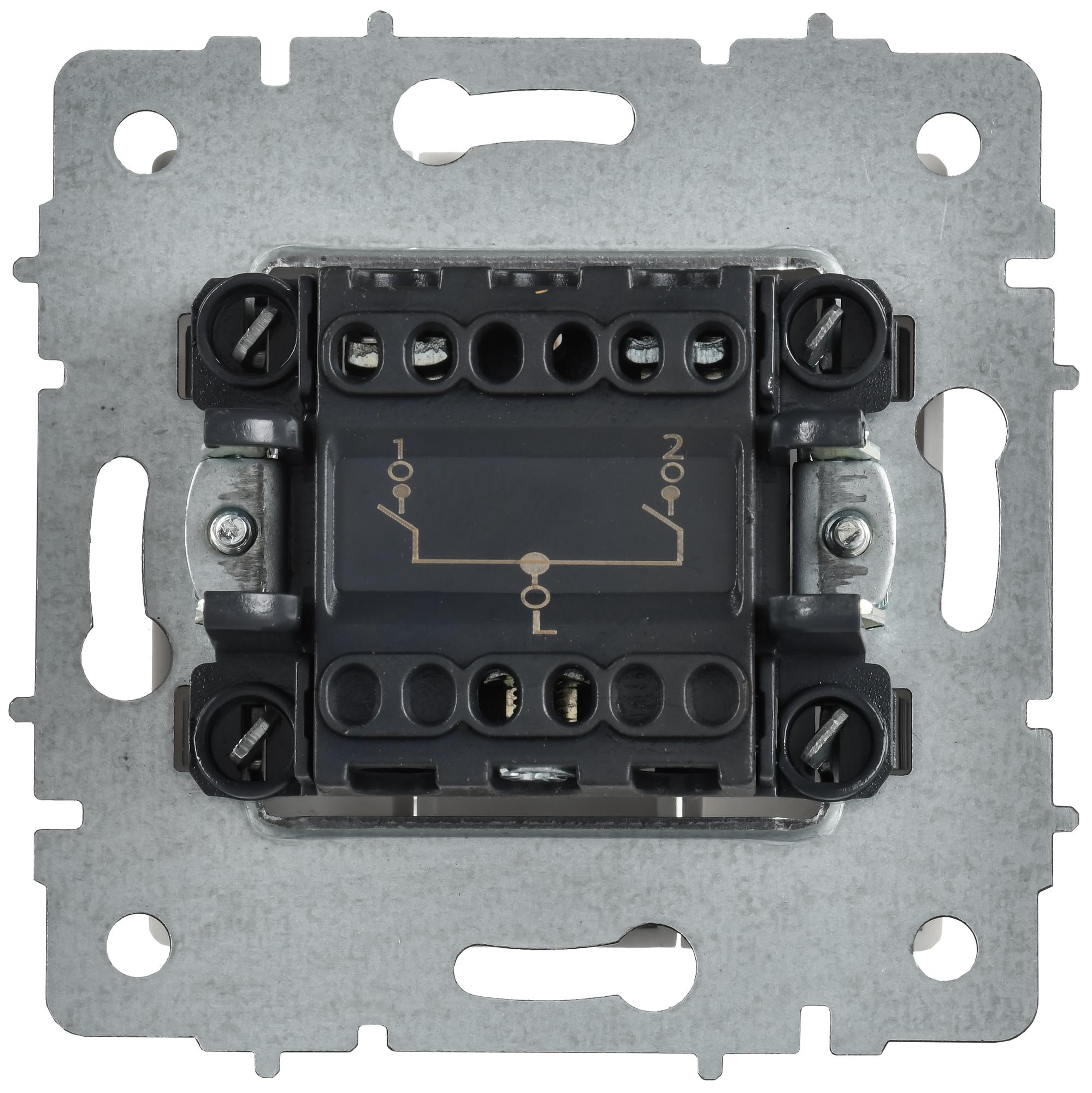 BRITE Выключатель 2-клавишный 10А ВС10-2-0-БрАБ арктический белый IEK BR-V20-0-10-K91