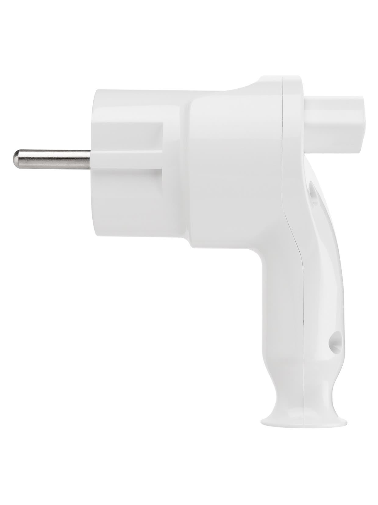Вилка угловая c/з белая с кнопкой извлечения из сети 16А 250В TDM TDM ELECTRIC SQ1806-0398