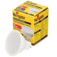 Лампа светодиодная LED 5вт 12в GU5.3 тепло-белая Navigator Group 94262 18576