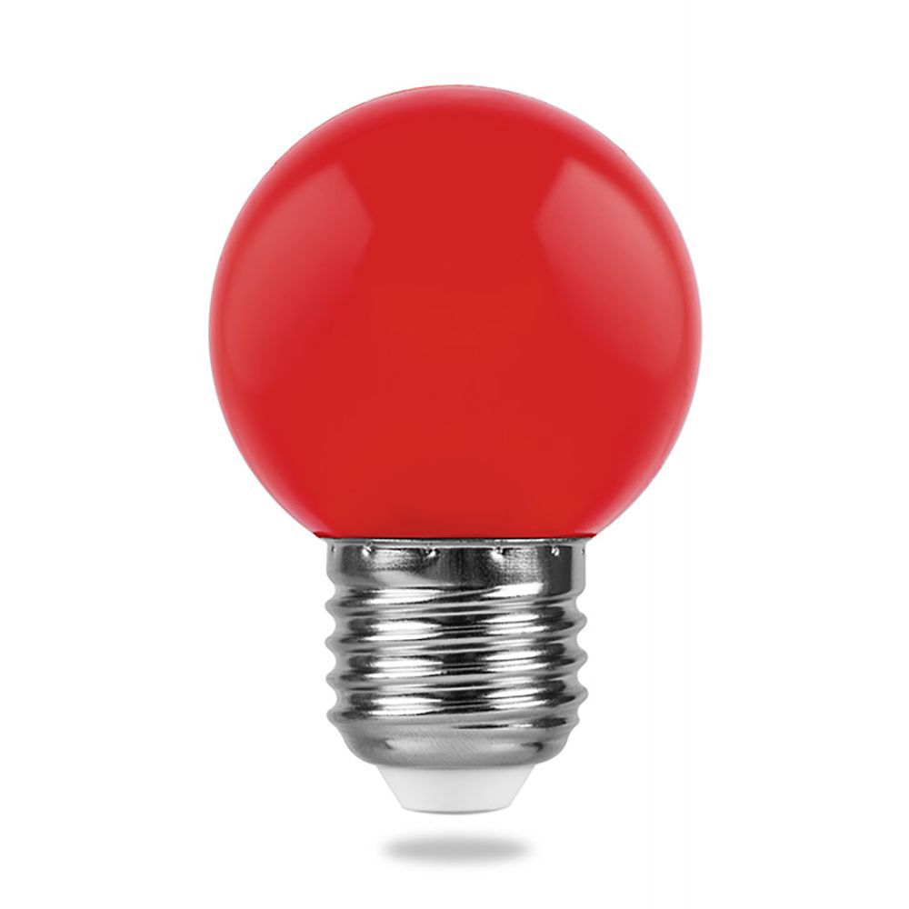 Лампа светодиодная LED 1вт Е27 красный (шар) FERON LB-37 25116