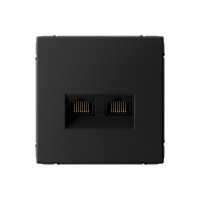 ARTGALLERY РОЗЕТКА двойная компьютерная RJ45+RJ45, кат. 5е, механизм, КАРБОН Systeme Electric GAL001085