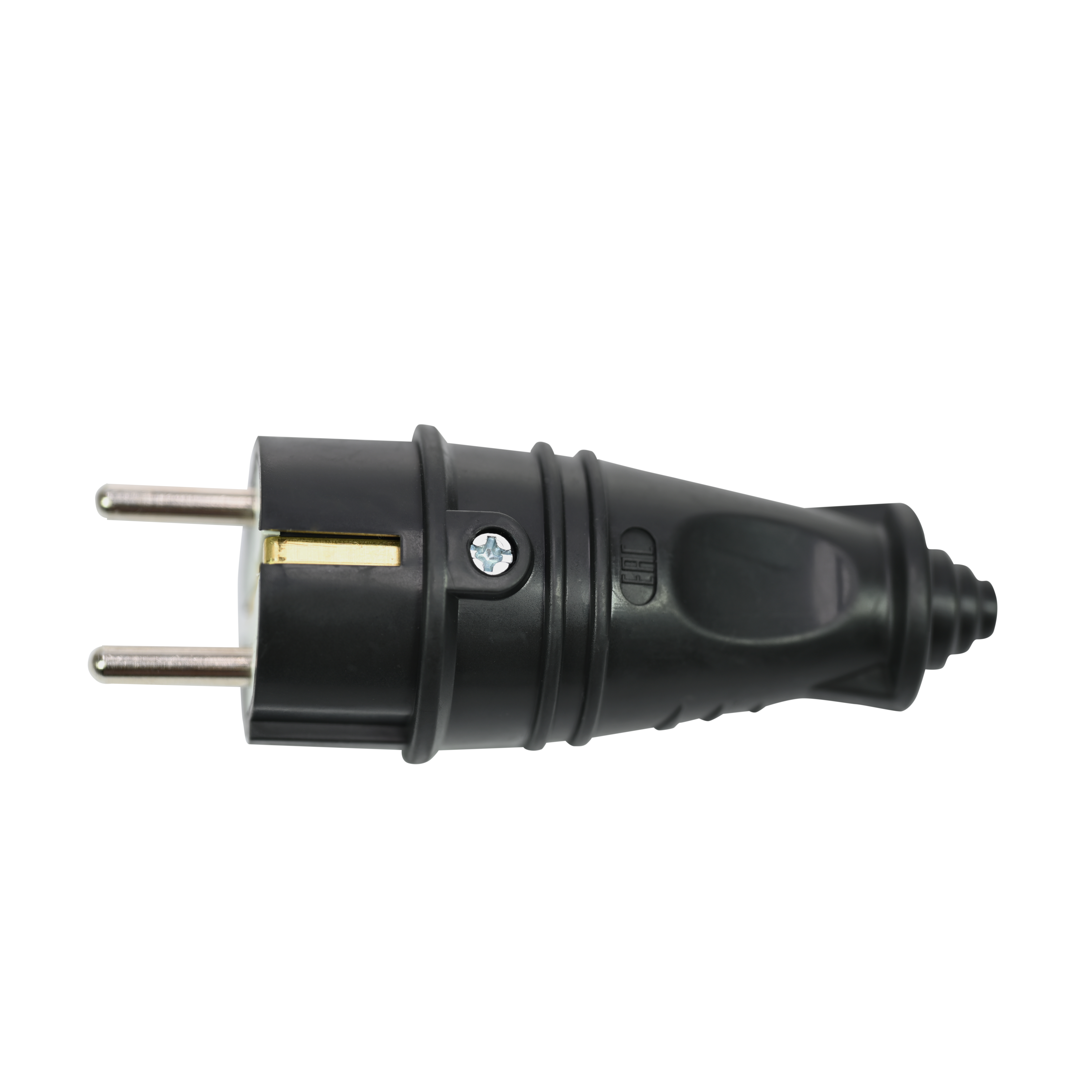 Вилка 2К+З прямая каучуковая 16А/250В IP44 Чёрная MultiSet Systeme Electric MST4001BK