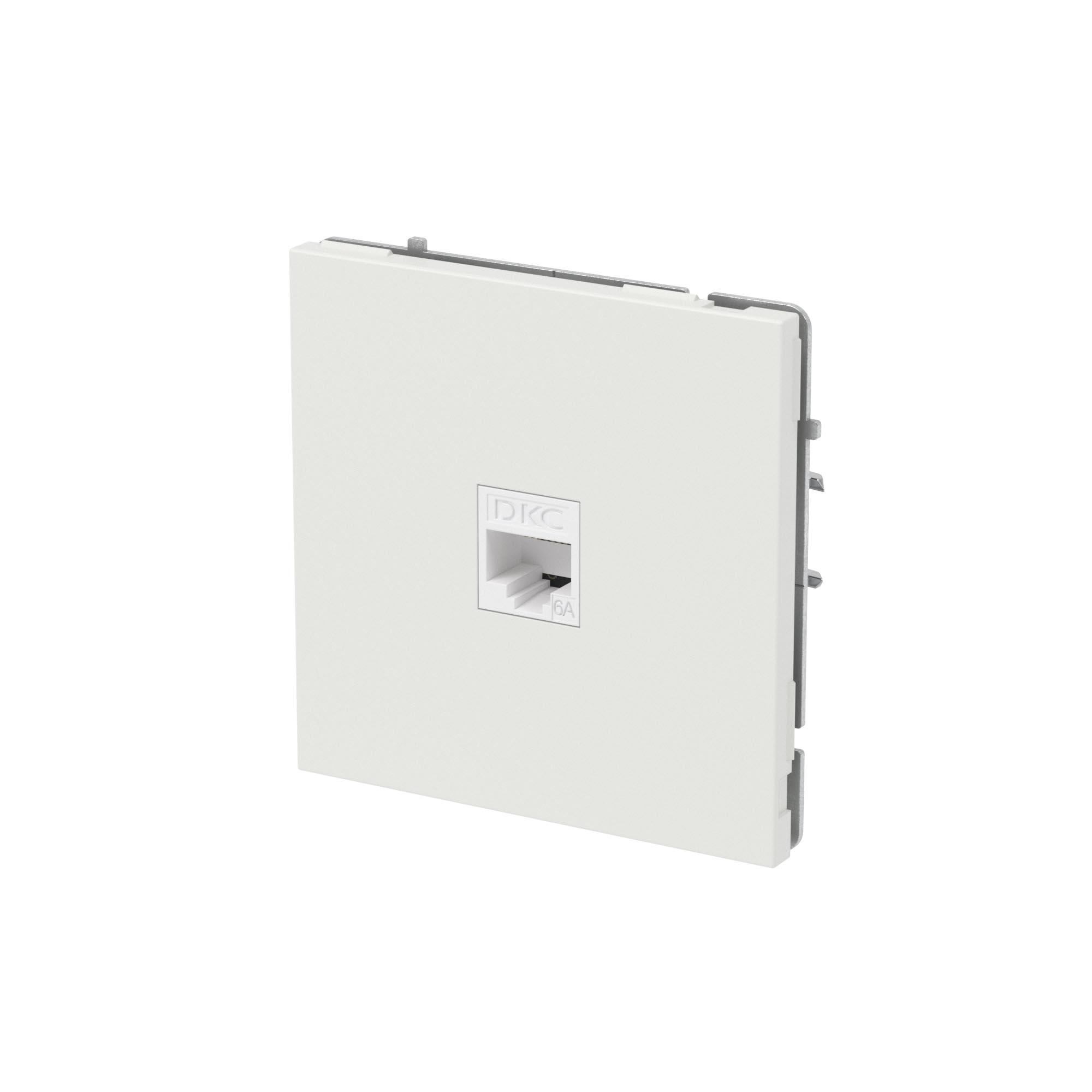 Компьютерная розетка RJ-45 без шторки, кат.6А одинарная,KANT, белый песок DKC 7010673
