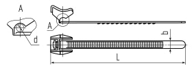 Подвес ПКТ 160 (черн) (100шт) Fortisflex 57550