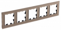 ATLASDESIGN NATURE рамка пятипостовая, ОРГАНИЧЕСКОЕ СТЕКЛО ШАМПАНЬ Systeme Electric ATN320505