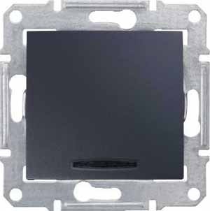 Sedna Переключатель проходной схема7 подсветкой графит Schneider Electric SDN0501170
