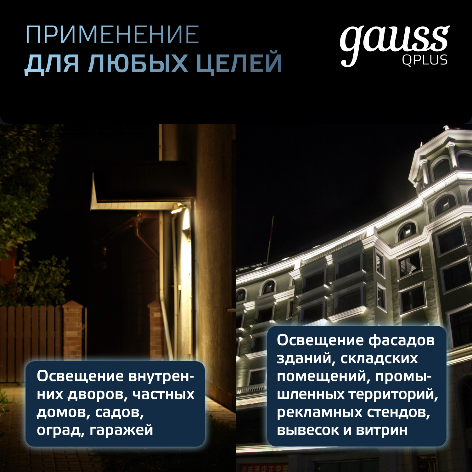 Прожектор светодиодный ДО 100 Вт 6500К 10500 лм 175-265В IP65 210х32х283мм Алюминий матрированное закаленное стекло Qplus Gauss GAUSS 690511100