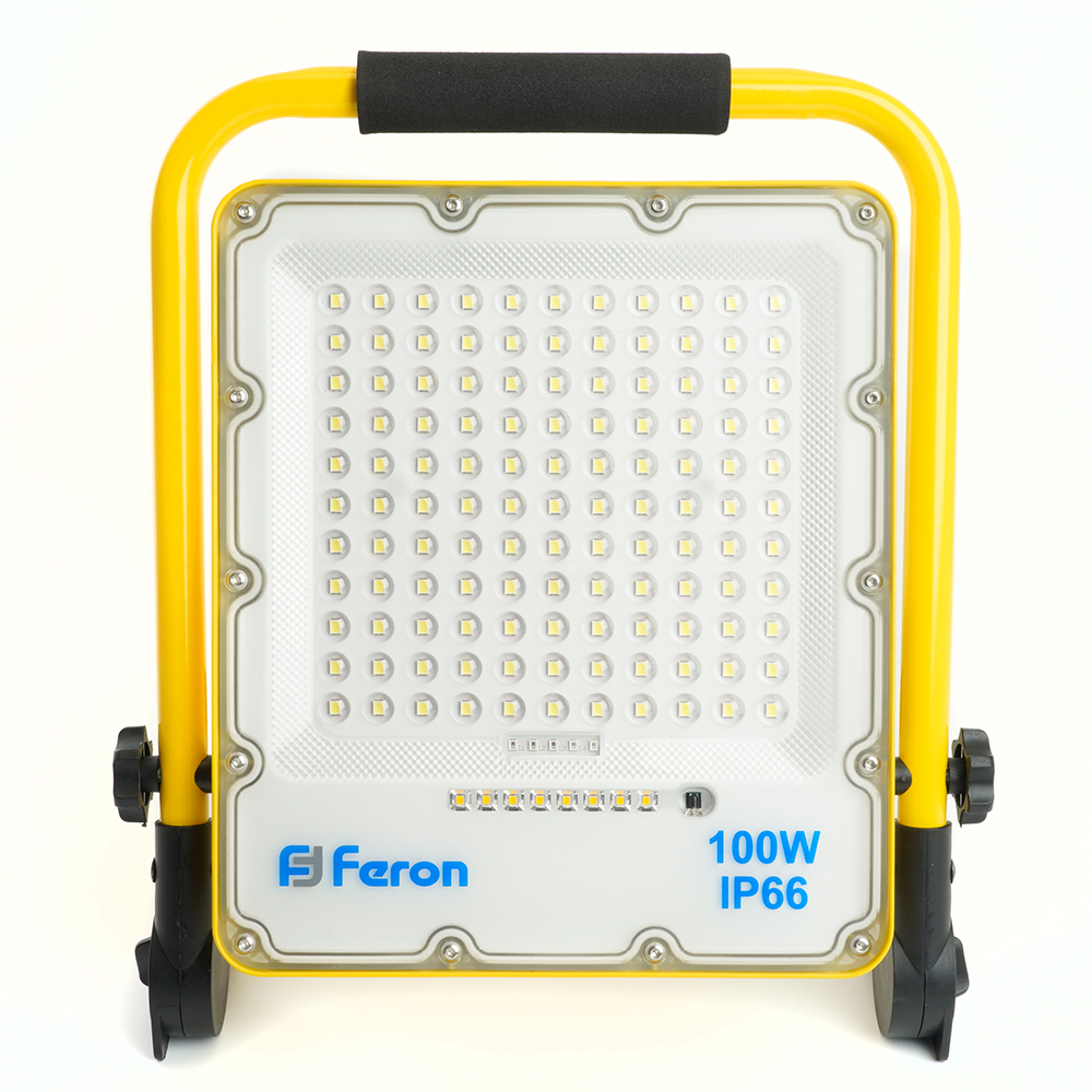 Прожектор светодиодный ДО-100w переносной аккумуляторный 6400K IP66 с зарядным устройством FERON LL-952 48677