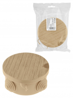 Распаячная коробка ОП D85х40мм, крышка, сосна, IP54, 4вх. инд. штрихкод TDM ELECTRIC SQ1401-0702