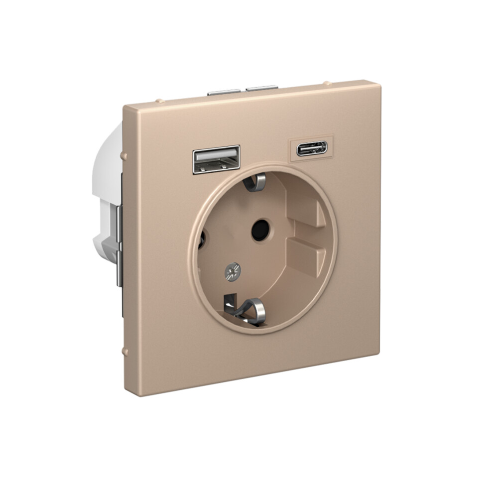 ARTGALLERY розетка 16А с 2 USB A+C, 5В/2,4А/3,0А, 2х5В/1,5А, механизм, песочный Systeme Electric GAL001232