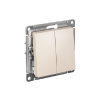 Выключатель двухклавишный ATLASDESIGN схема 5 10АХ механизм бежевый Systeme Electric ATN000251