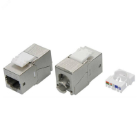 Модуль Кейстоун (Keystone) RJ45 CAT 5E экранированный (STP). 180 градусов. серебристый (упаковка 12 шт) DKC RNK5EF90TL