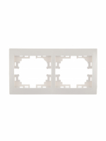 MIRA Рамка 2 поста горизонтальная белая без вставок Lezard 701-0200-147