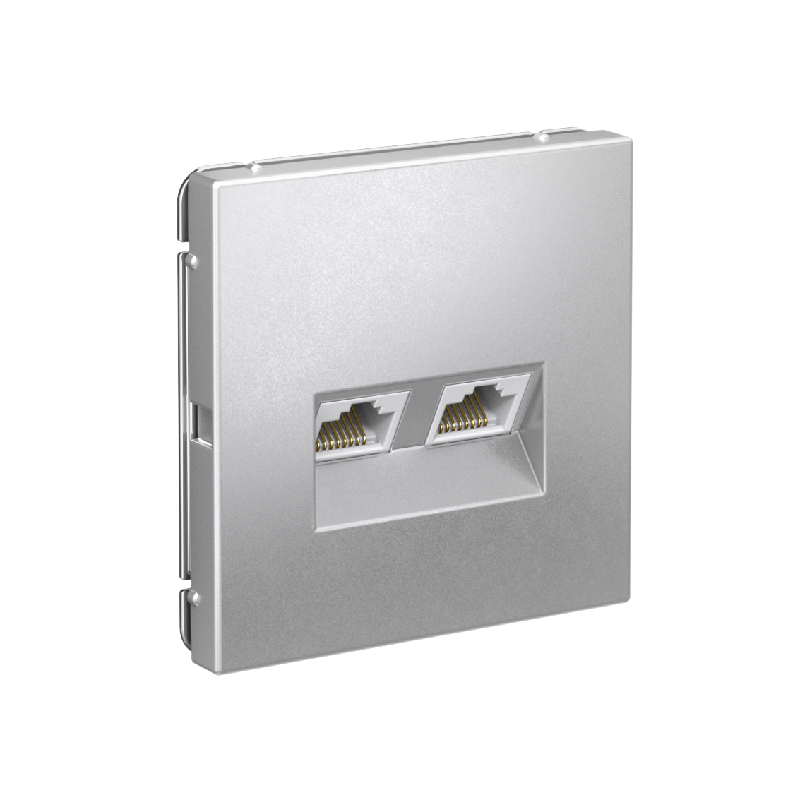 ARTGALLERY РОЗЕТКА двойная компьютерная RJ45+RJ45, кат. 5е, механизм, АЛЮМИНИЙ Systeme Electric GAL000385