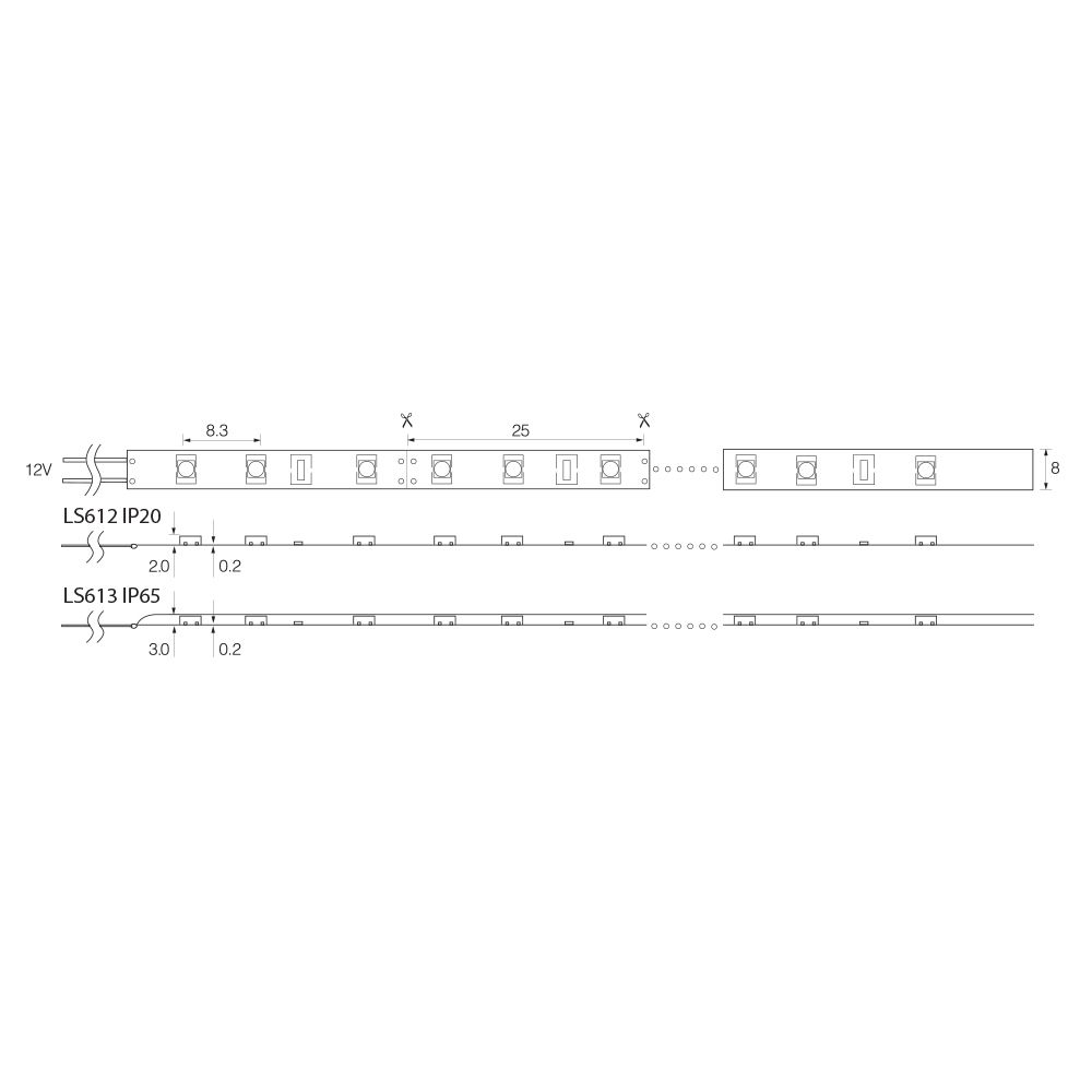 Лента светодиодная LEDх120/м 5м 9.6w/m 12в дневной FERON LS612 27729