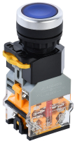Кнопка D8-11D d=22мм 1з+1р с подсветкой синяя IEK BBT30-11D-3-12-K07