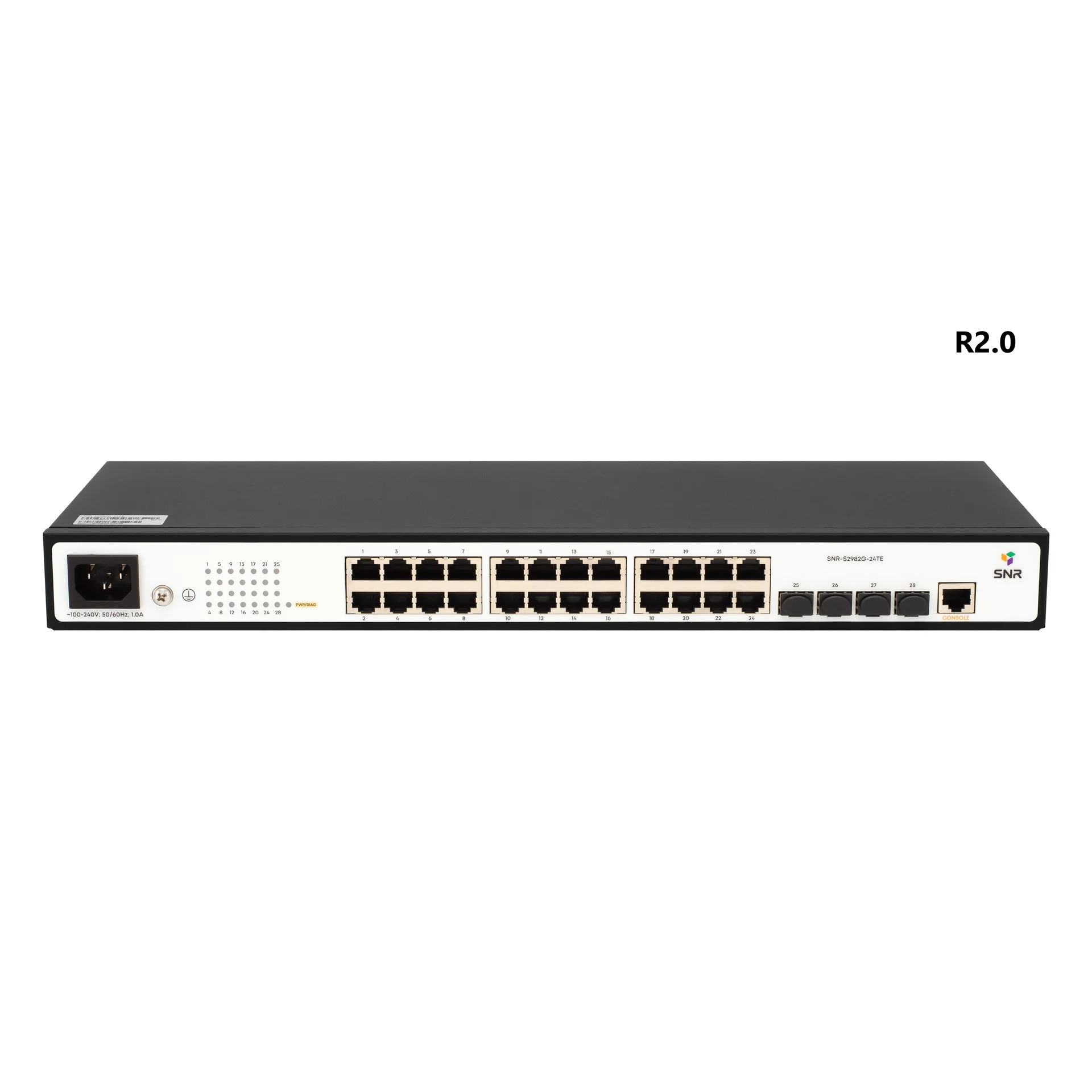 Коммутатор управляемый L2 24 порта RJ45 10/100/1000 Мб/с, 2хSFP 100/1000 Мб/с -S2982G-24TE SNR SNR-S2982G-24TE