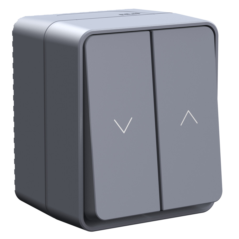 ATLASDESIGN PROFI IP54 2-клавишный ВЫКЛЮЧАТЕЛЬ ДЛЯ ЖАЛЮЗИ, 2хсх.4, АНТРАЦИТ Systeme Electric ATN544019